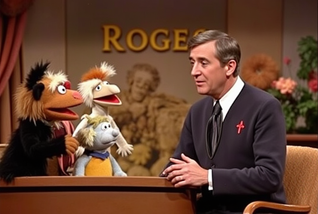 Mister Rogers introducing the topic of responsibility with puppets