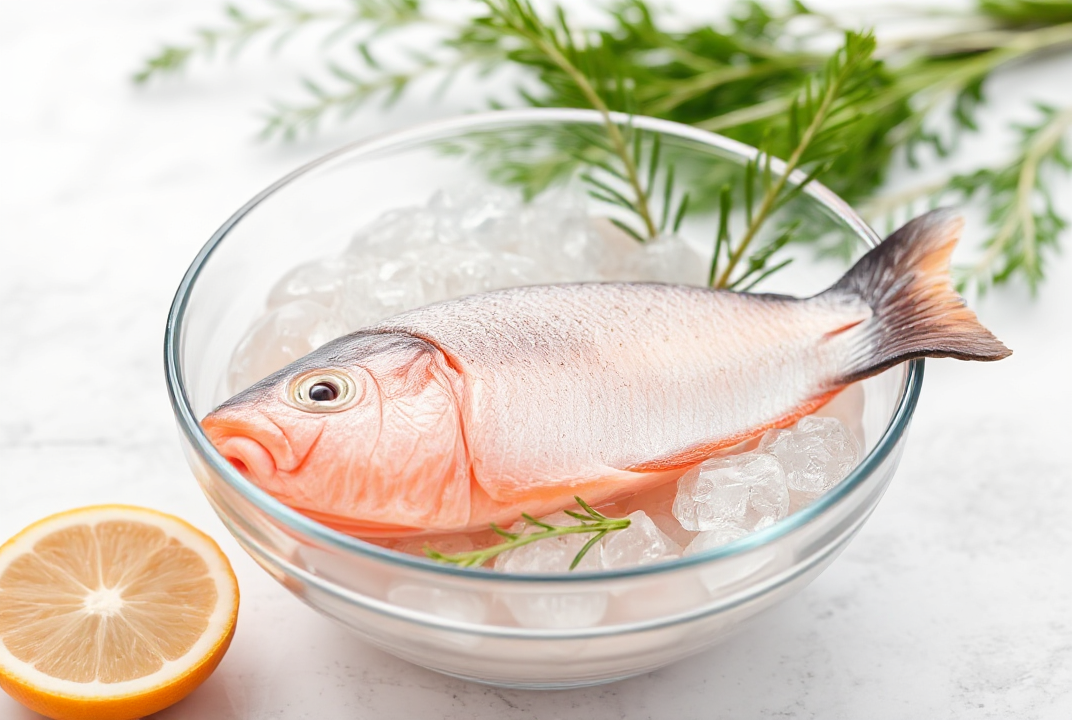 A bowl of fresh salmon fish