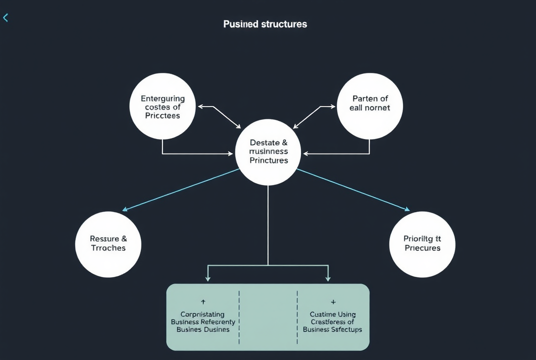 A flowchart showing paths to different business structures based on priorities
