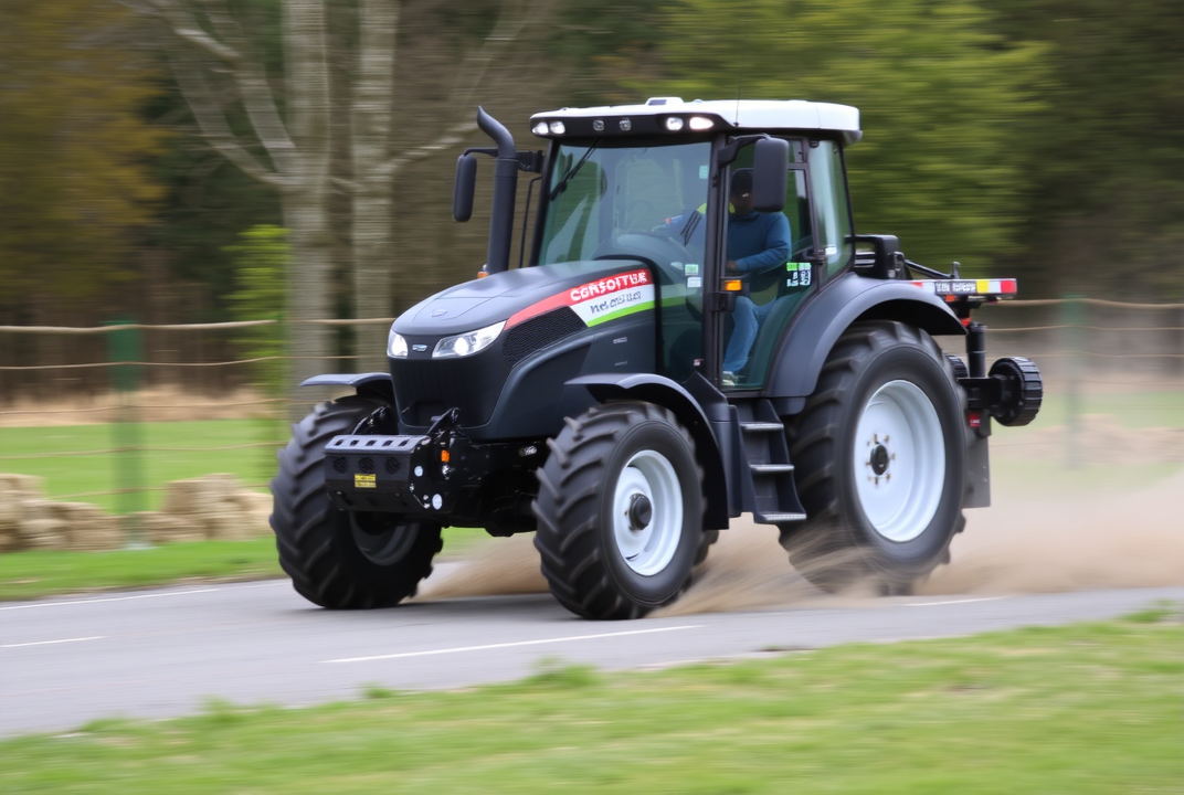 Autonomous tractor in action