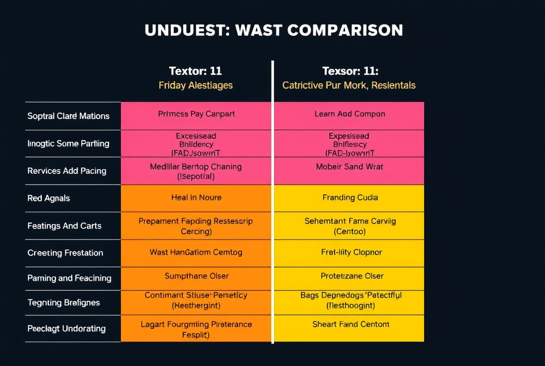 side-by-side comparison chart of features