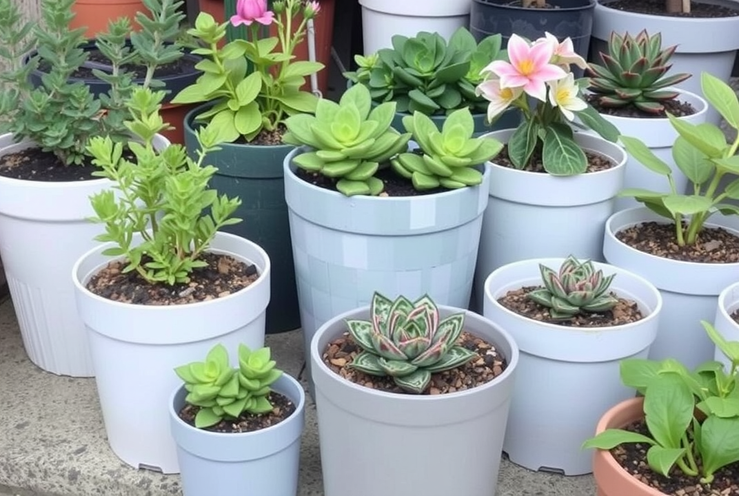 Selection of different plant containers