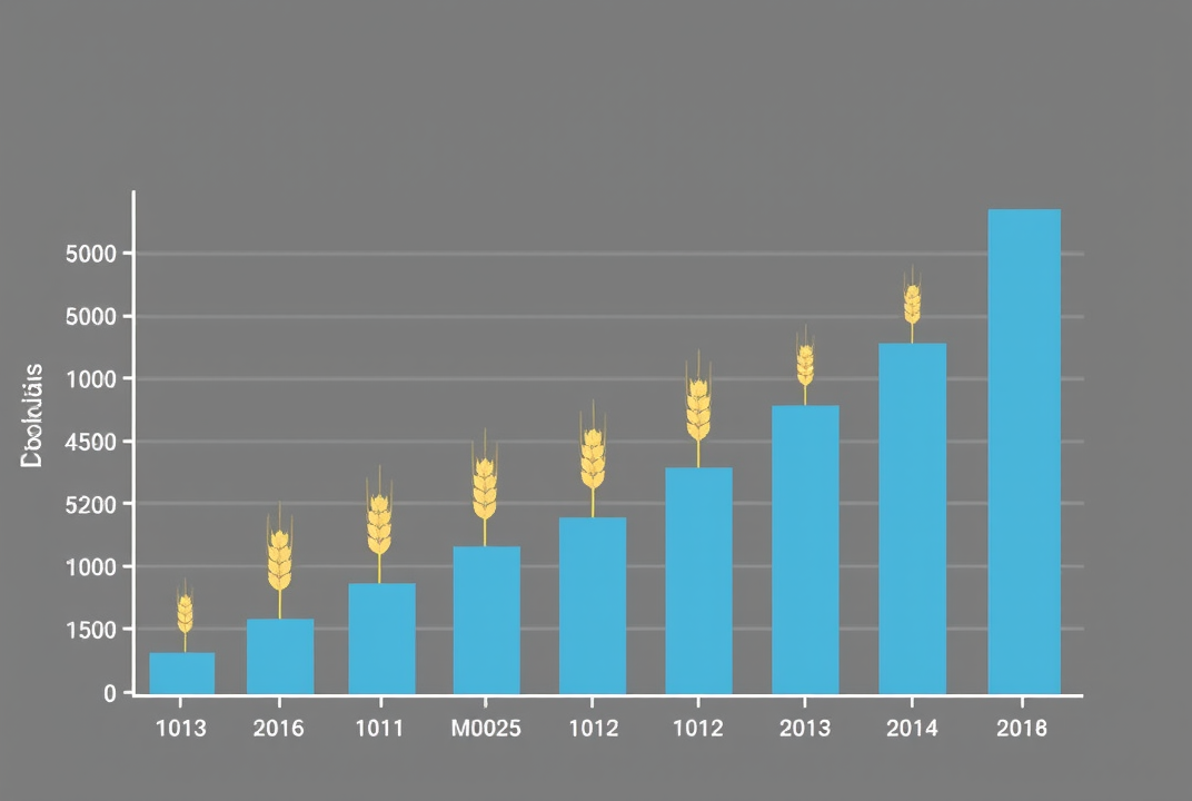 bar chart showing wheat production growth