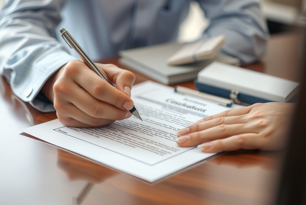 person signing a notarized document