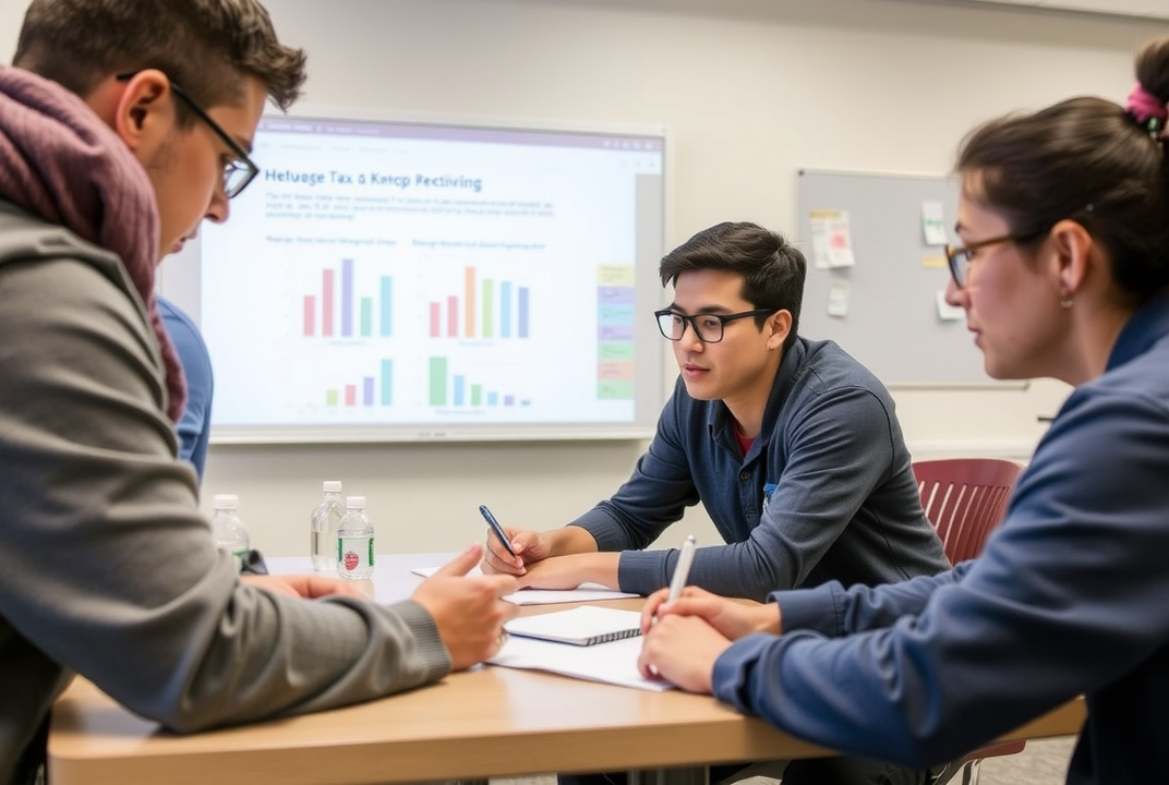 students engaging in an interactive tax workshop