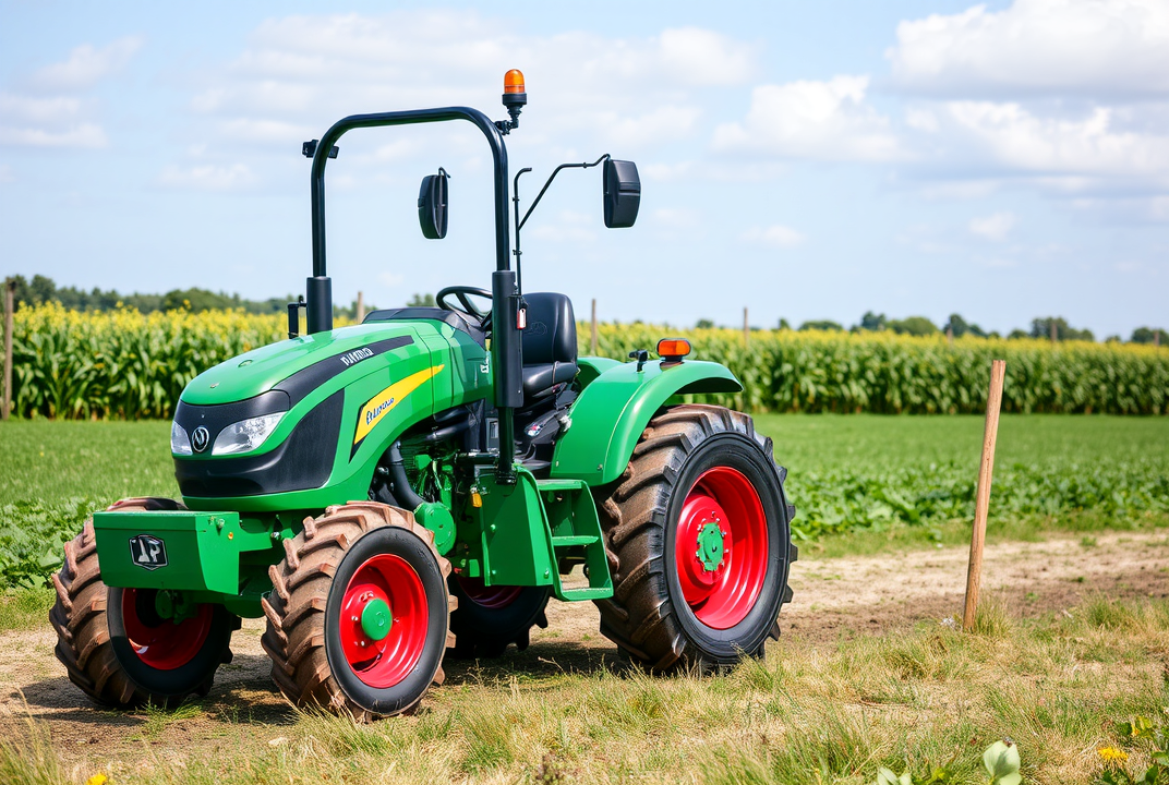 A modern tractor with GPS