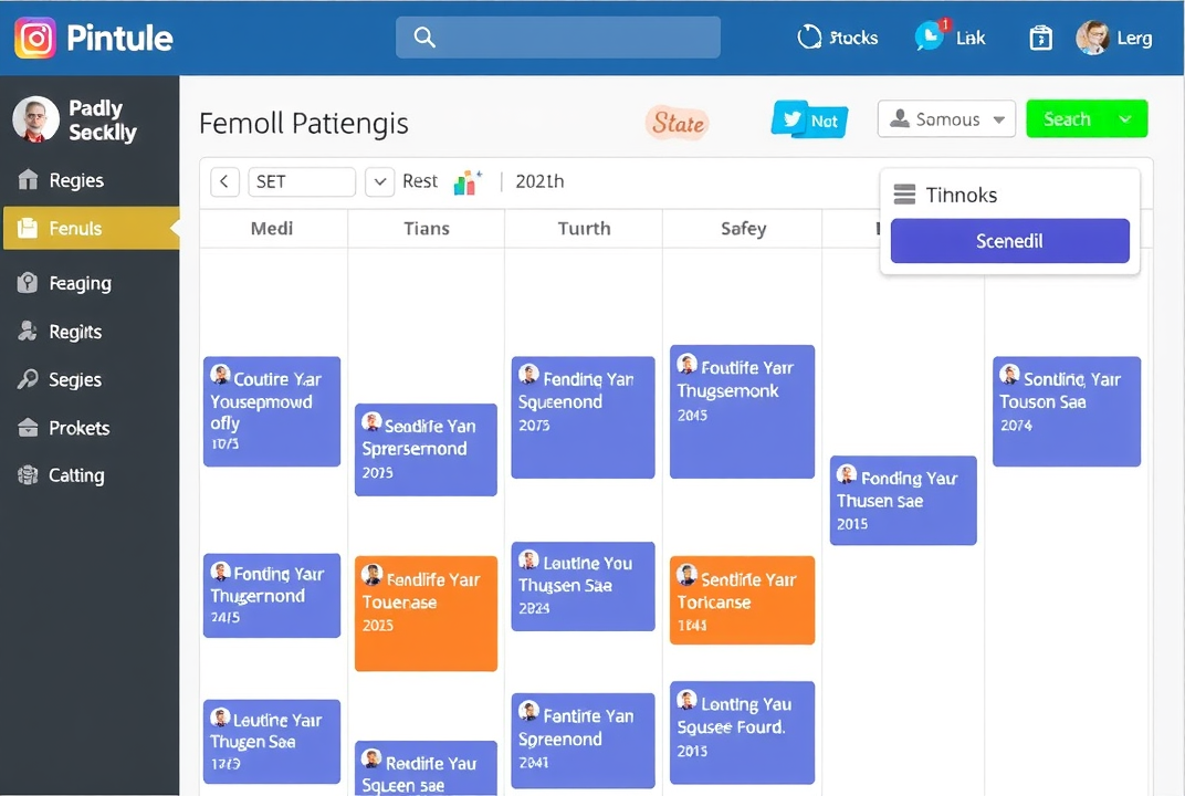 social media scheduling tool in use