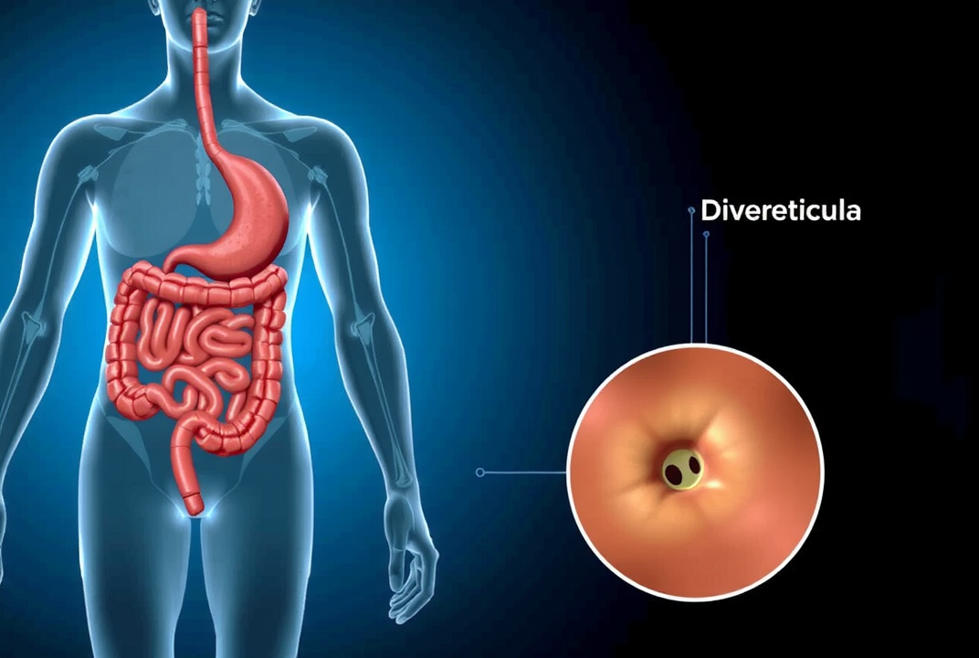 diagram of the digestive system highlighting diverticula