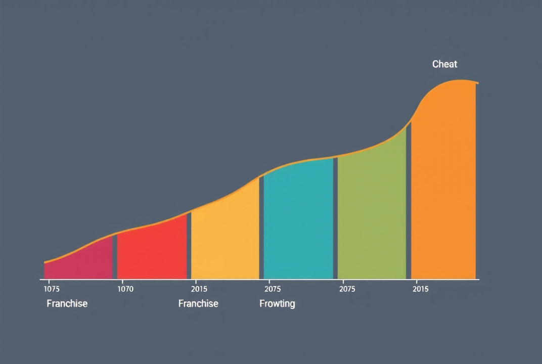 Chart showing growth trajectory of a successful franchise
