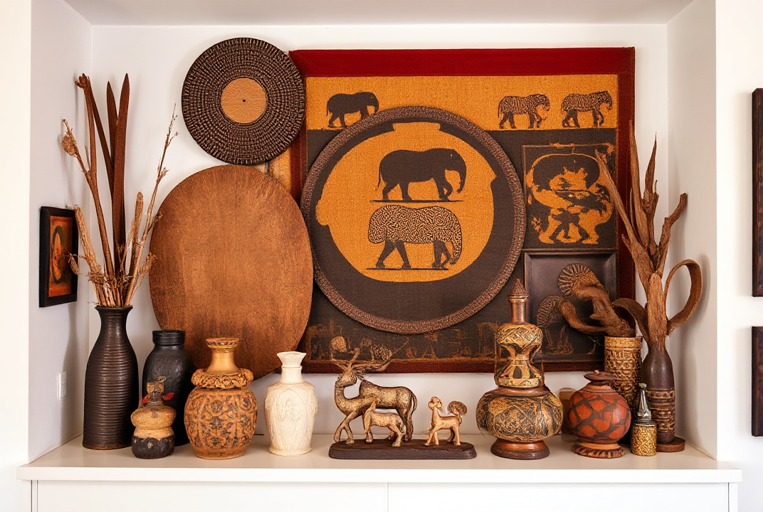 home display of African art