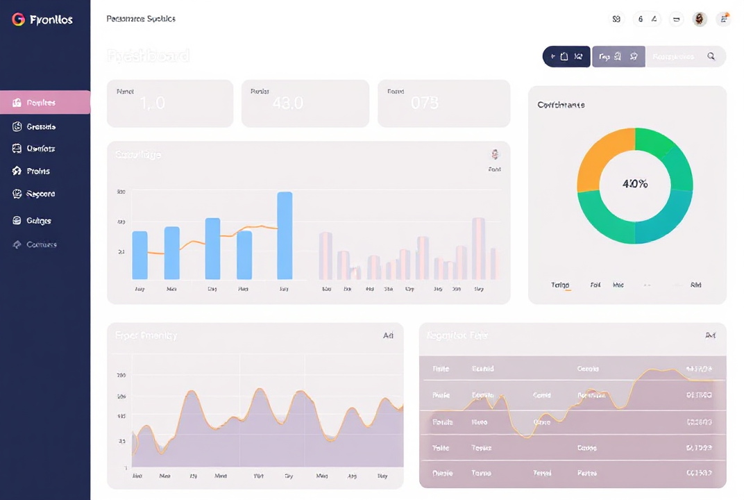 Dashboard with performance metrics