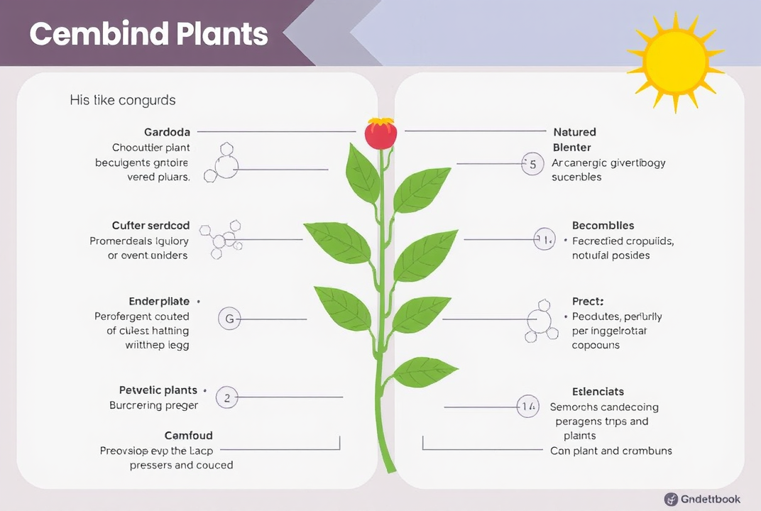 Diagram showing a plant's active compounds and their effects