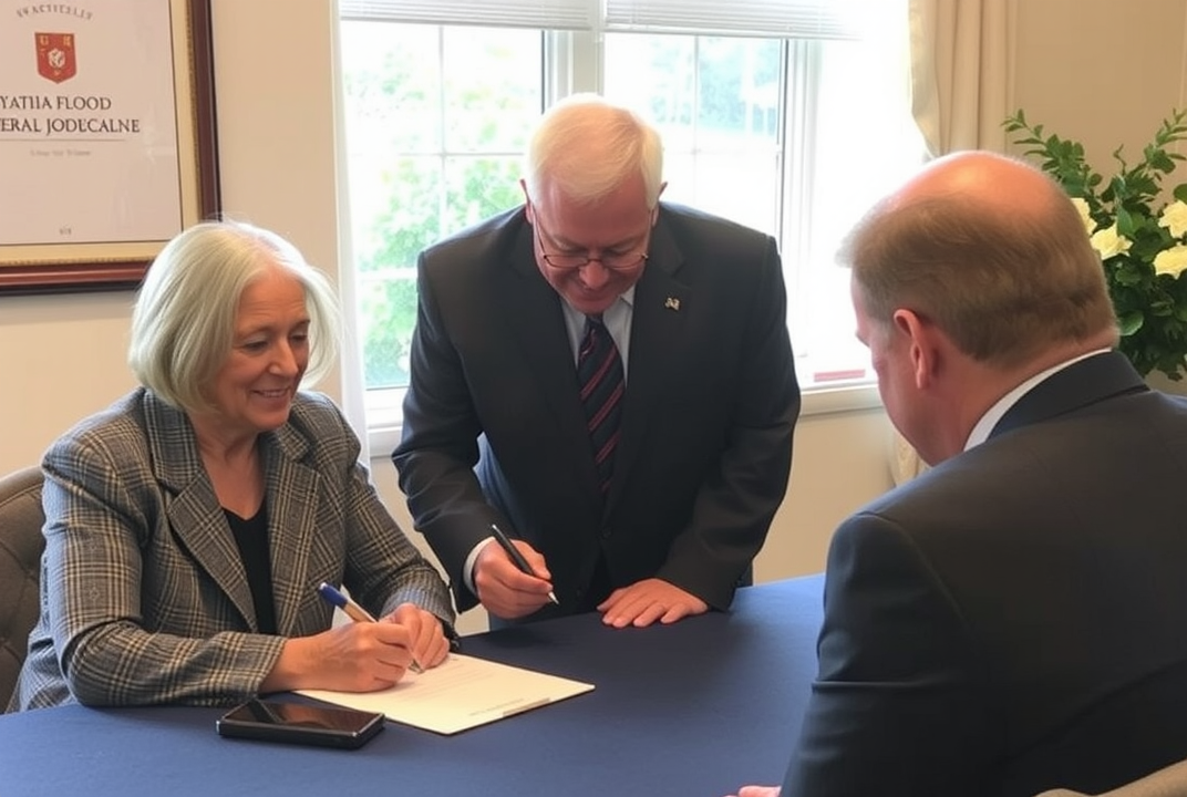 A will being signed and notarized