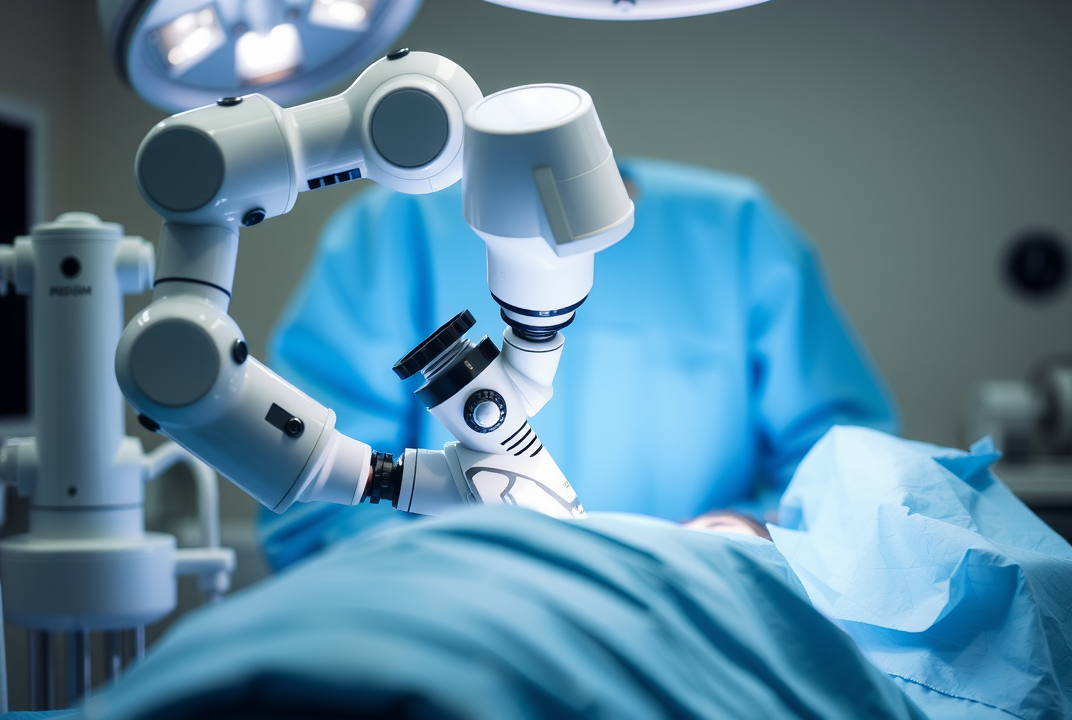 a surgical robot operating on a patient