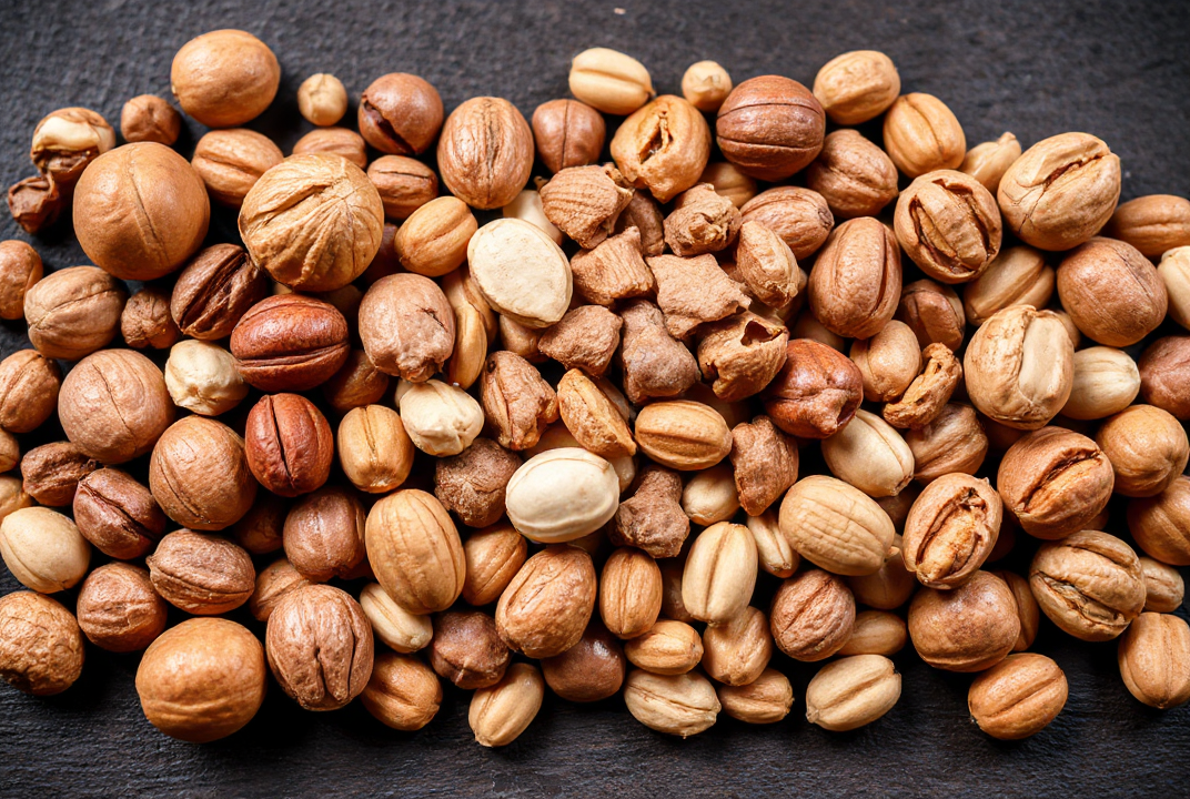 Array of nuts and seeds