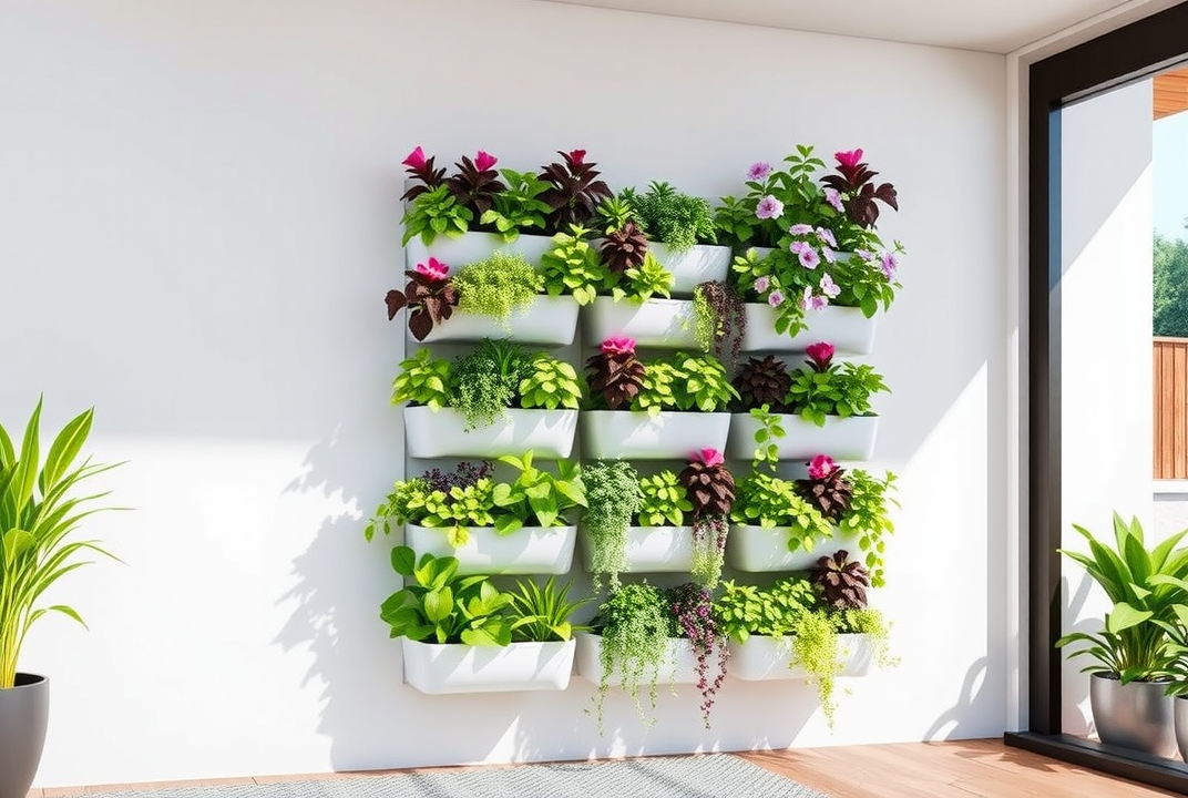 Modular vertical garden with snap-together panels