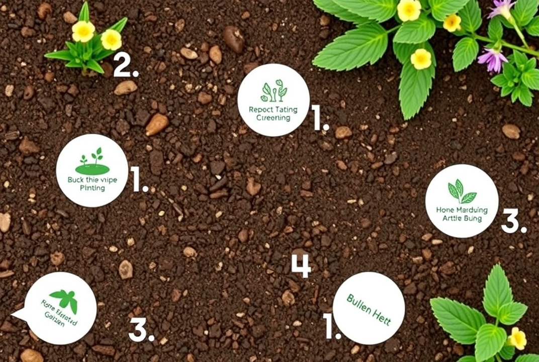 Illustrative steps for planting a home medicinal garden