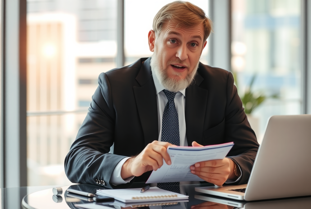 businessman working on financials