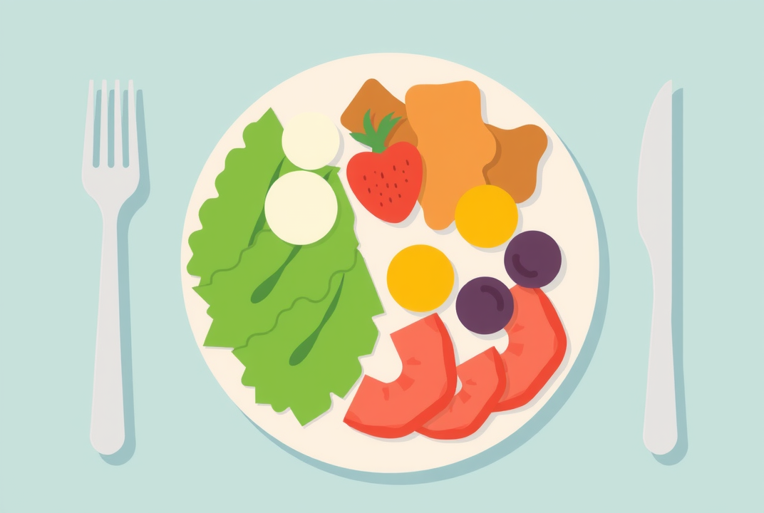 illustration of a balanced diet plate