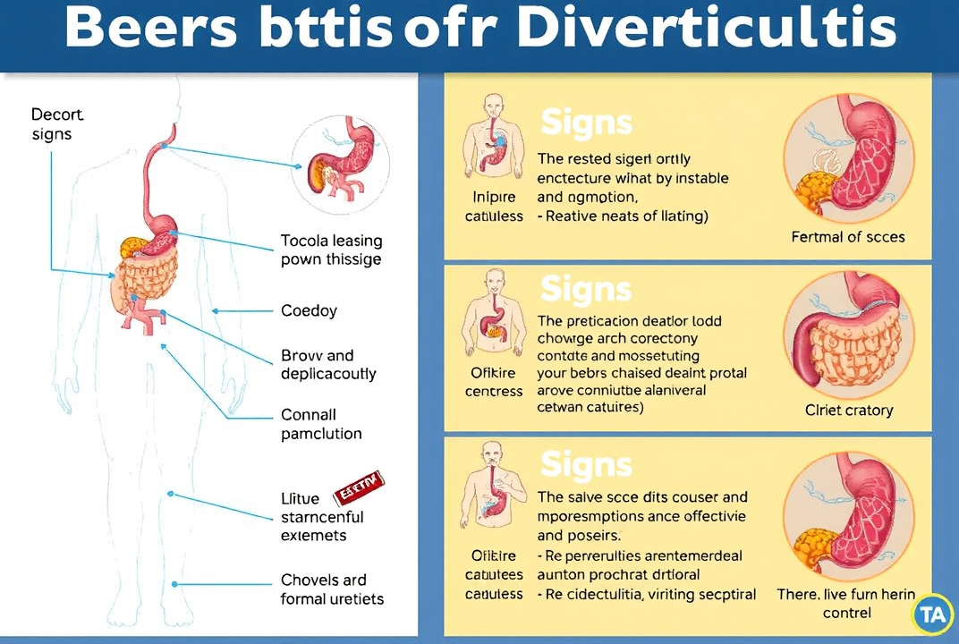 chart showing the signs and symptoms of diverticulitis